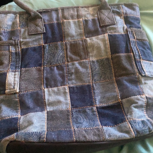 Color block Donna sharp denim purse . In good condition - Picture 4 of 11